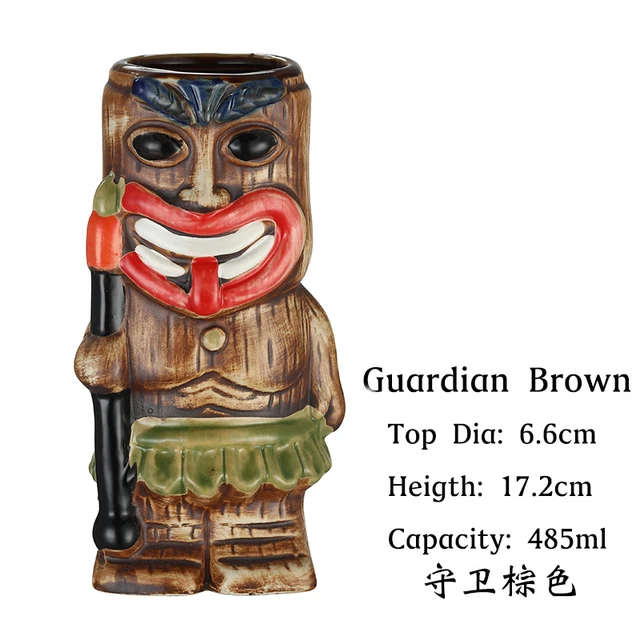 Taza Tiki De Cerámica Hawaiana - 350 Ml, Para Cócteles, Fiestas Temáticas O Decoración