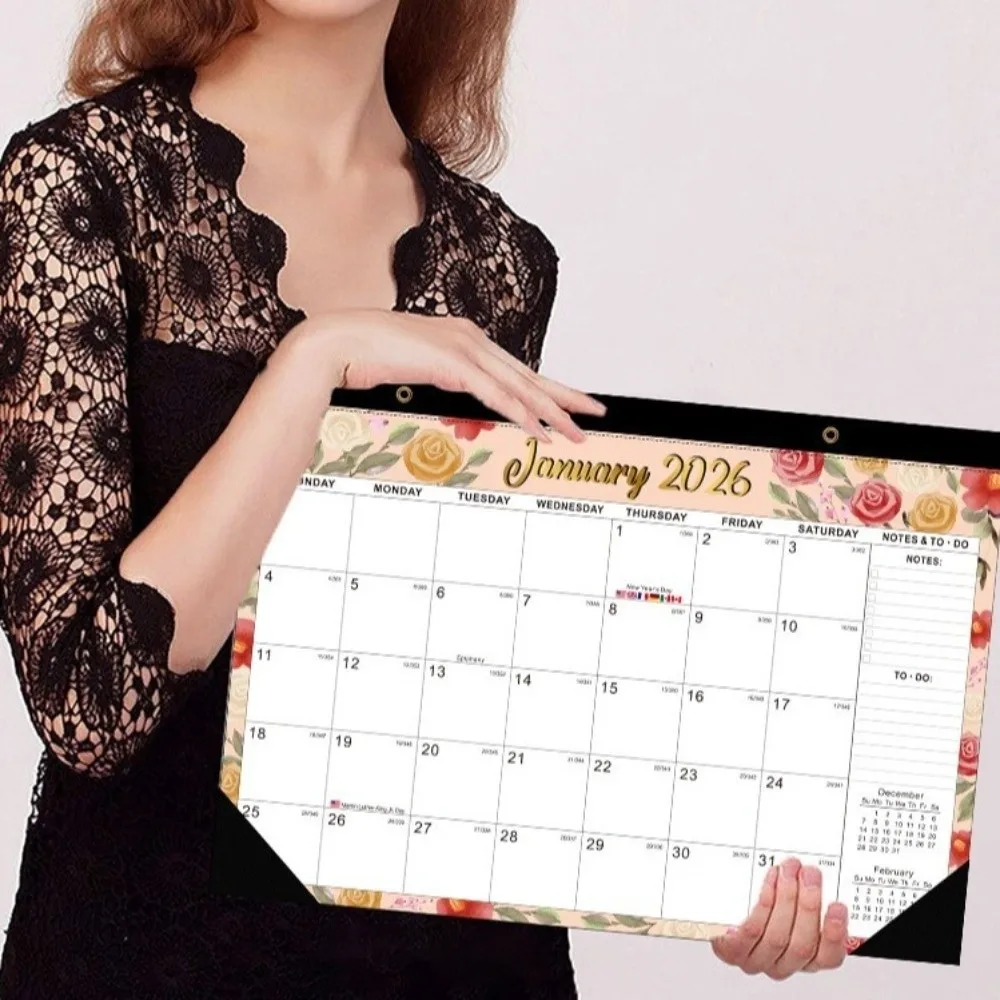 

Durable Creative Wall Calendar Monthly Layout Premium Paper 18-Month Calendar Spacious Bright Monthly Planner Calendar School