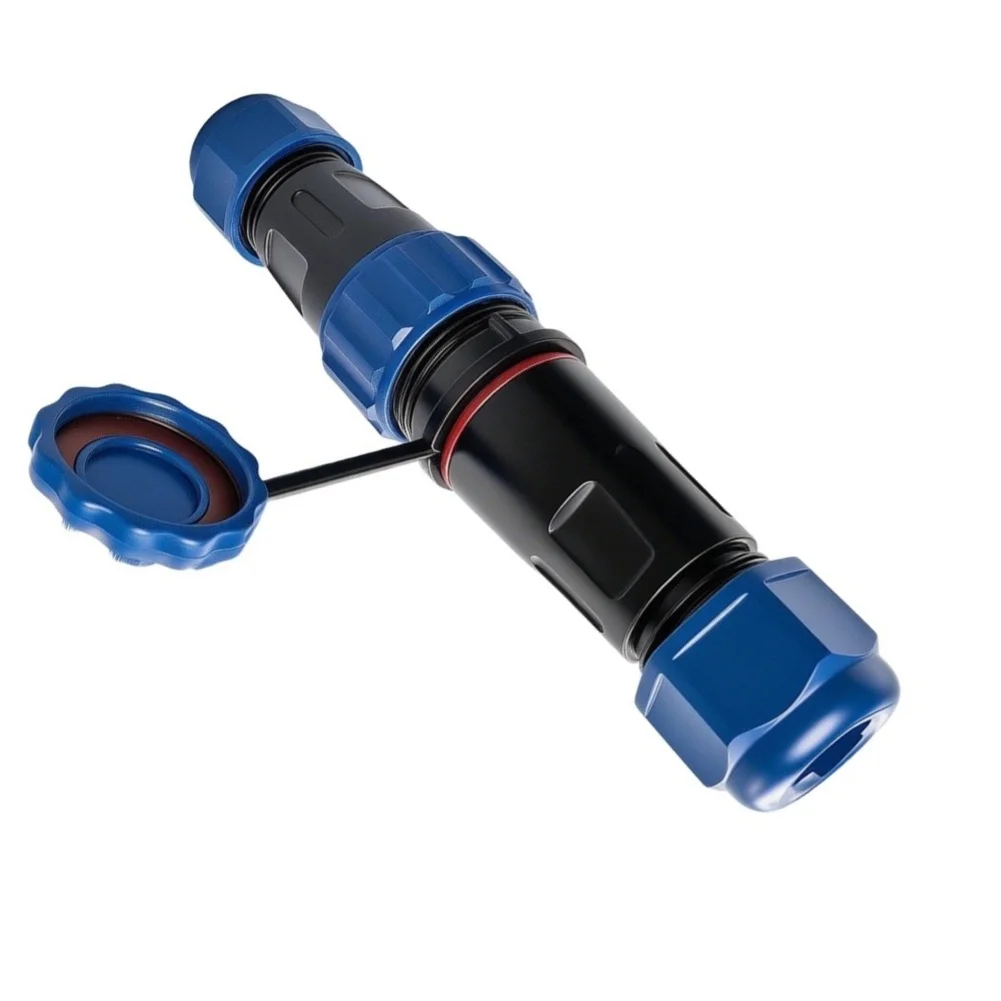 IP68 Rated LD20 Quick Connect Waterproof Socket for Security System Cabling 250V 25A ABS Material Male Female Pair