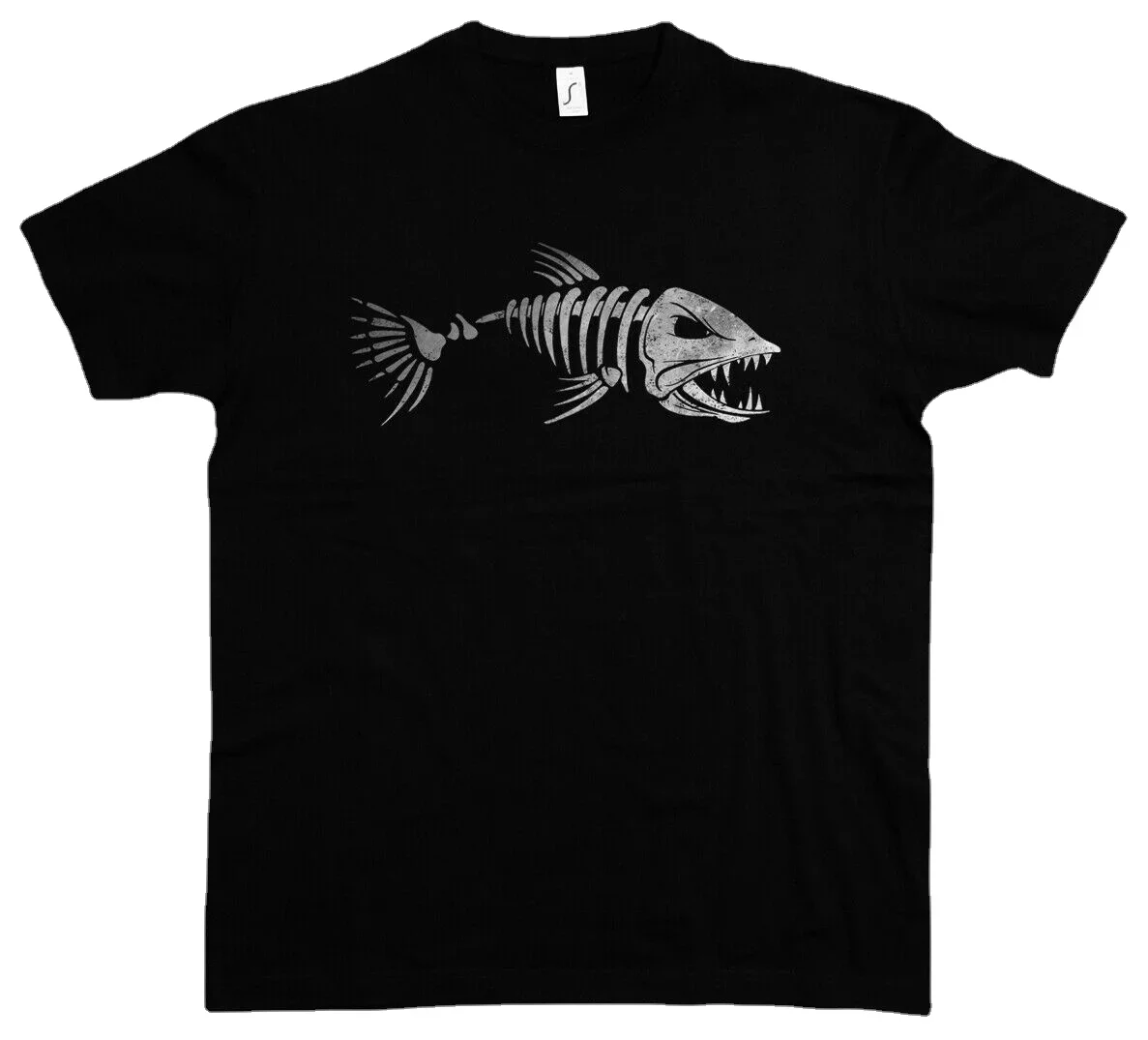 

FISH SKELETON T-SHIRT Fishing Fisher Cotton O-Neck Short Sleeve Men's T Shirt Gift