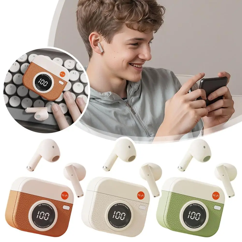

2025 NEW Wireless Earphones With 5.4 Bluetooth 36 Hours Back LED Play Mic Headphone Earbuds With Sport Built-in Display N3E2