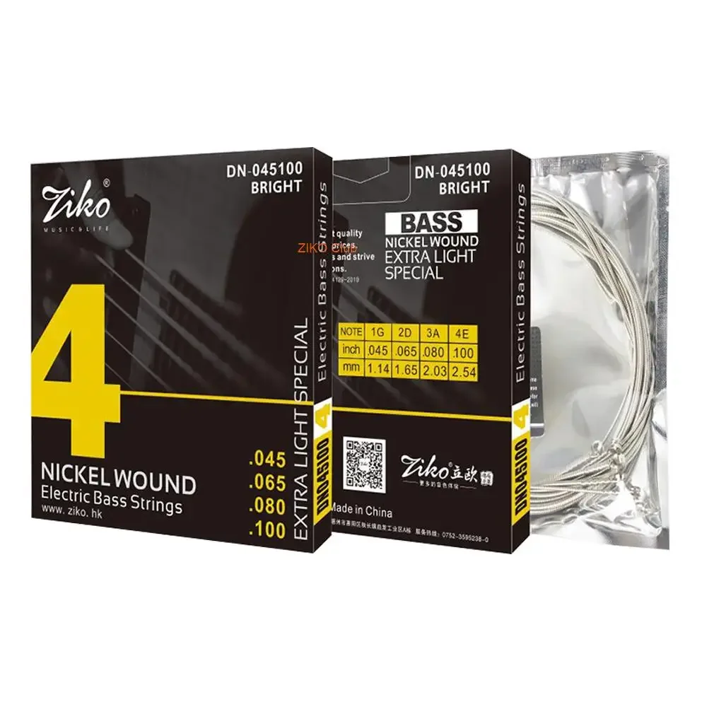 ZIKO 4 /5/6 Strings Bass Electric Guitar Strings StringsNickel Wound Hexagonal  Alloy Core Guitar String Electric Bass String