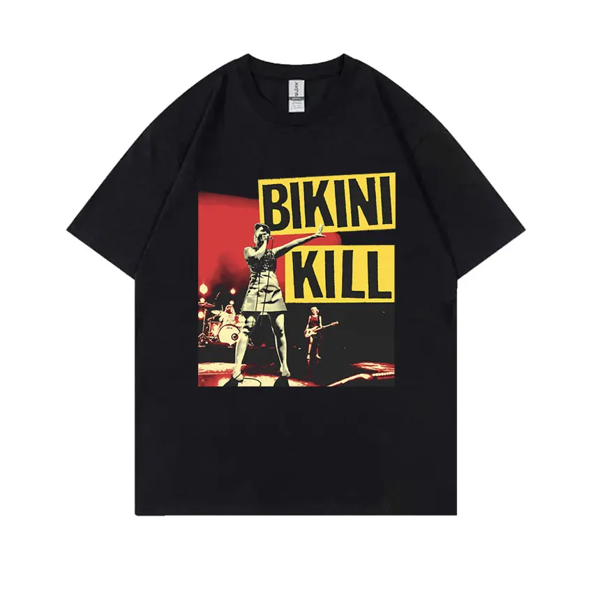 

Punk Rock Band Bikini Kill Graphic T Shirts Riot Grrrl Kathleen Hanna T-shirts Men Women Casual Oversized Tshirt Mens T Shirt