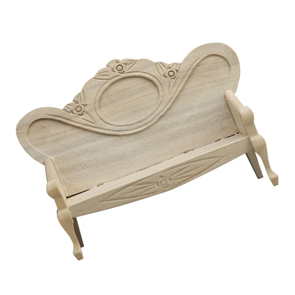 

Miniature Dollhouse Sofa Chair 1:12 Scale Wooden Vintage Armchair Living Room Furniture Decoration Miniature Sofa Decoration