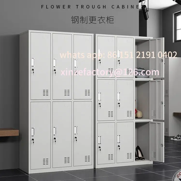 Customizable Steel Employee Locker Iron Wardrobe Iron Locker Sub Dormitory Change Wardrobe Workshop Cupboard Shoe Cabinet