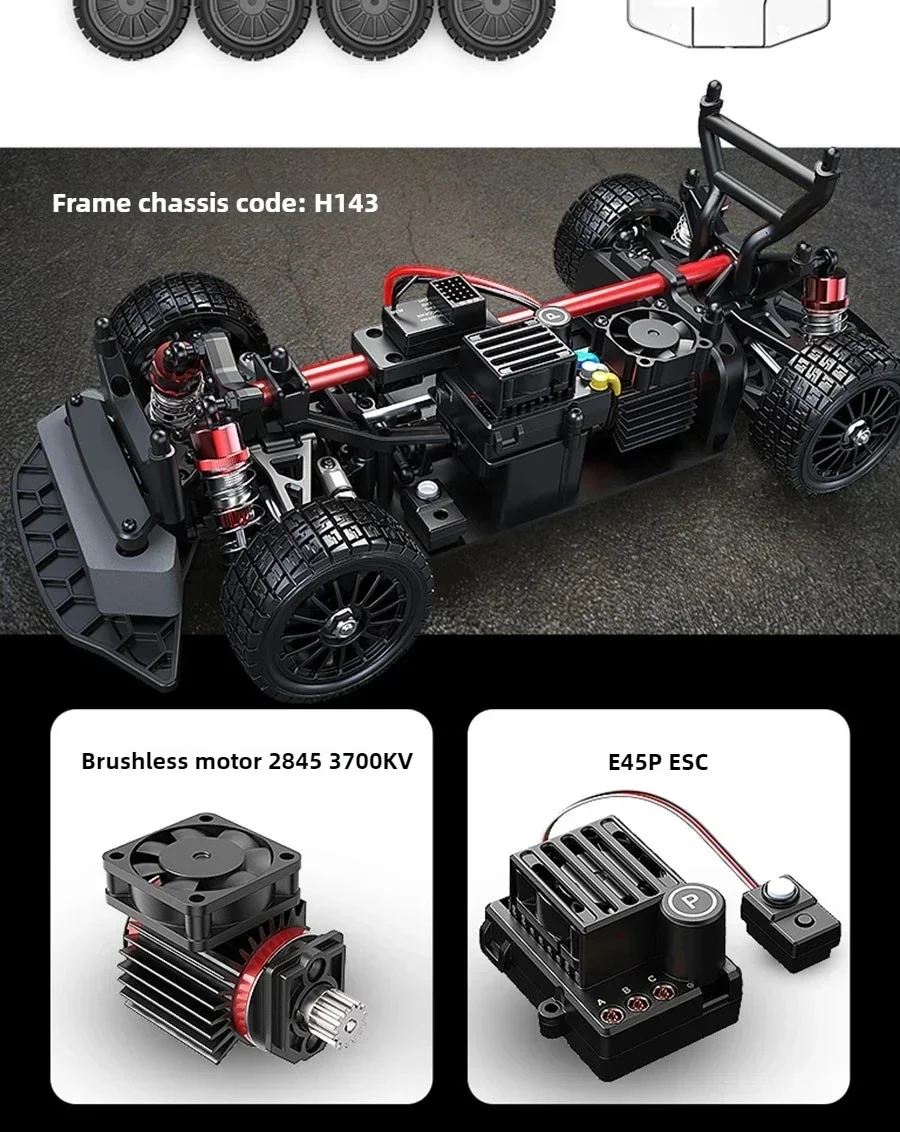 1:14 90KM/H Brushless RC Racing Car Metal Chassis 2.4G High Speed RC Drift Racing Model Toy Professional Remote Control Car Toys