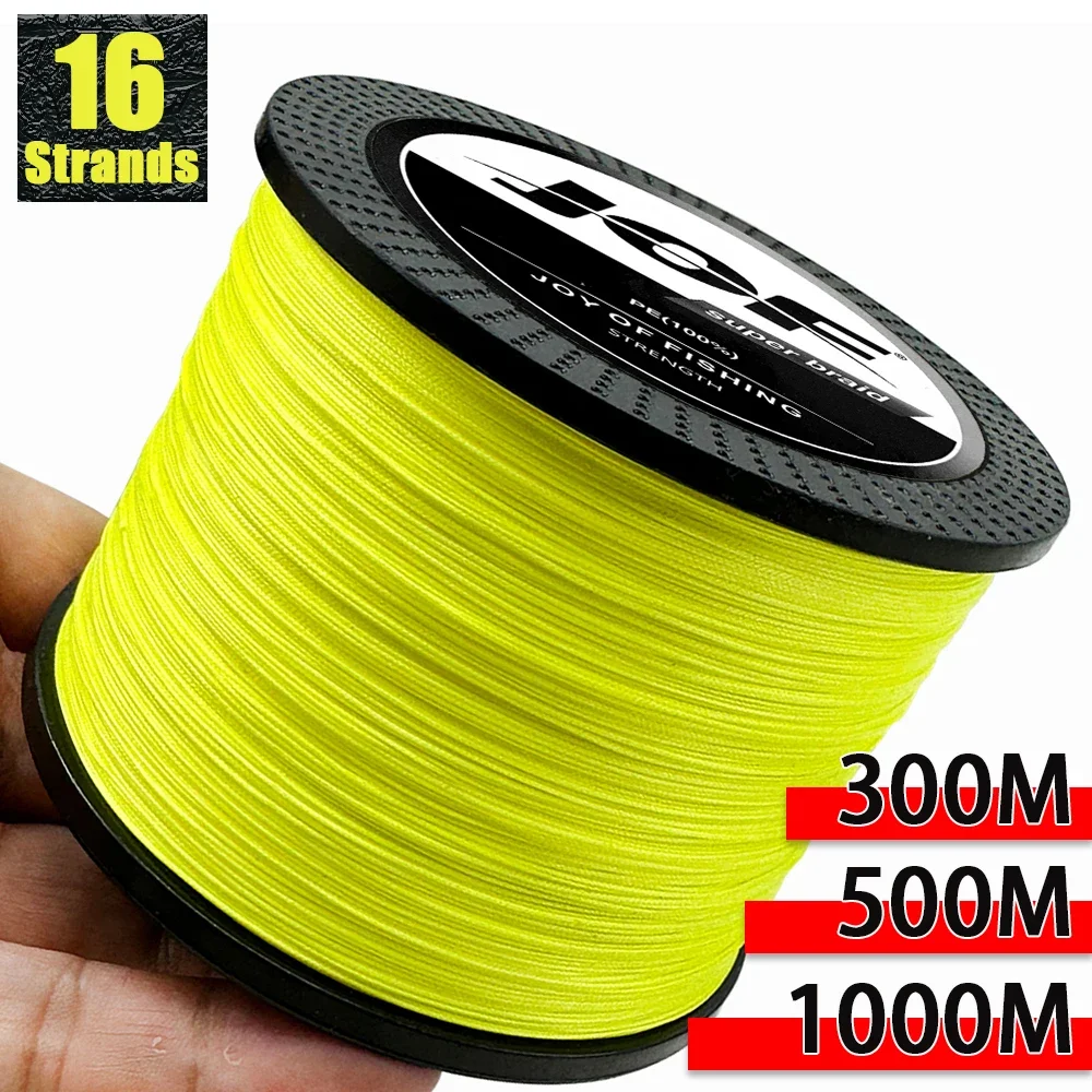 JOF Braided Fishing Lines X16 1000/500/300M Drag 25~200LB Multifilament Smooth PE Line for Bass Pike Carp Fishing Accessories