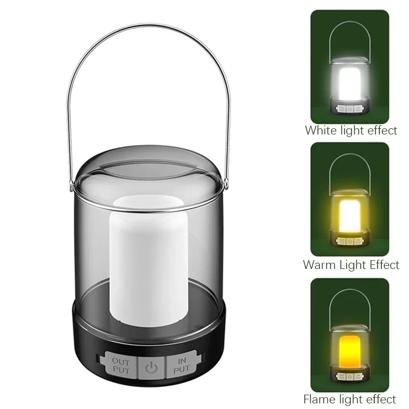 Portable Camping Tent Light Outdoor Rechargeable USB Candle Flame Camping Lamp Led Lighting Simplicity Camping Lighting Fixtures