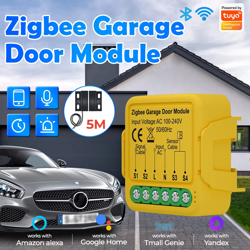 Imagem -02 - Tuya Zigbee-módulo Inteligente Controlador Abridor de Porta de Garagem Smart Life App Interruptor de Controle de Voz Trabalhar com Alexa Google Home