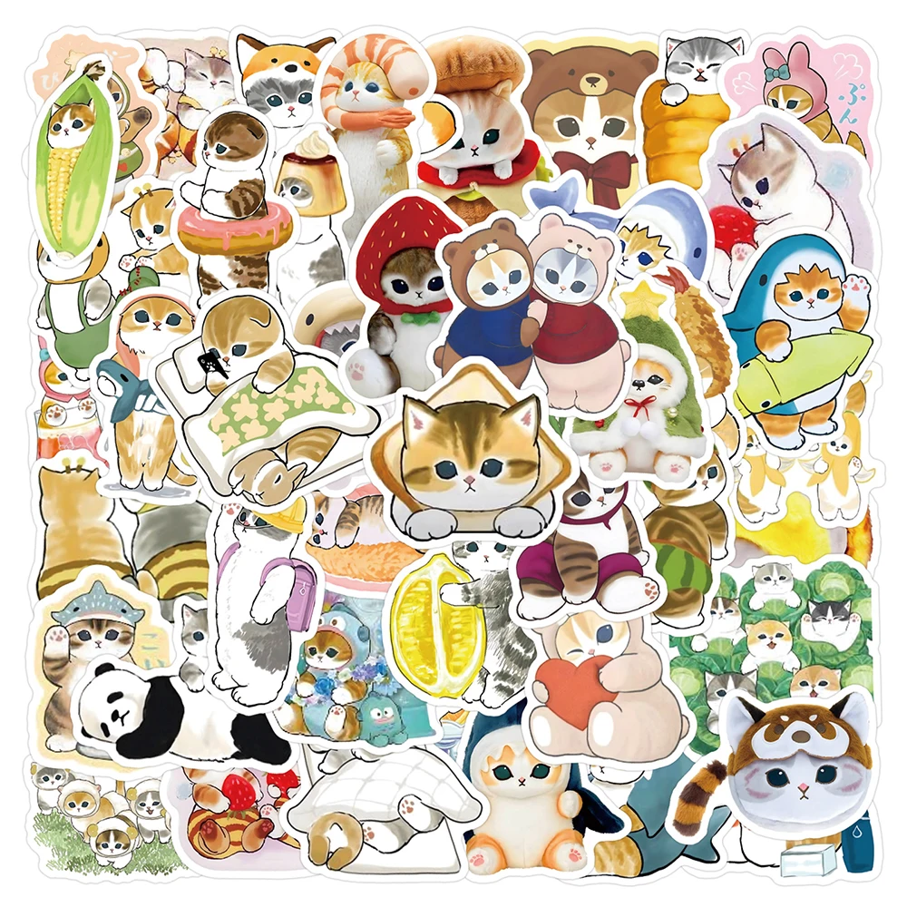 10/30/55pcs Kawaii Mofusand Cartoon Stickers Cute Cat Animals Graffiti Decals Water Bottle Notebook Phone Sticker for Kids Toy