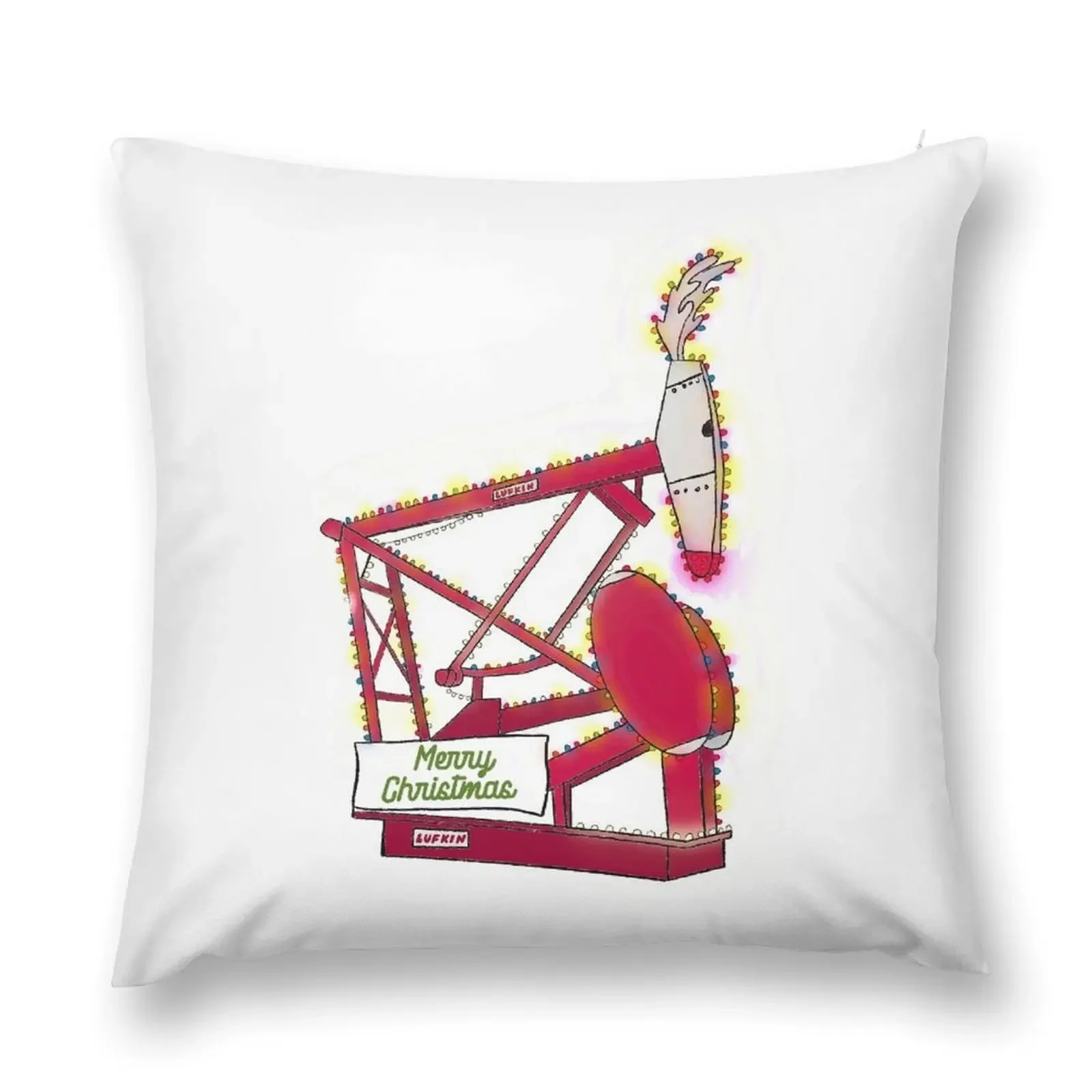 Lufkin Rudolph Oil Pumping Unit Throw Pillow Christmas Pillows New year covers for pillows pillow