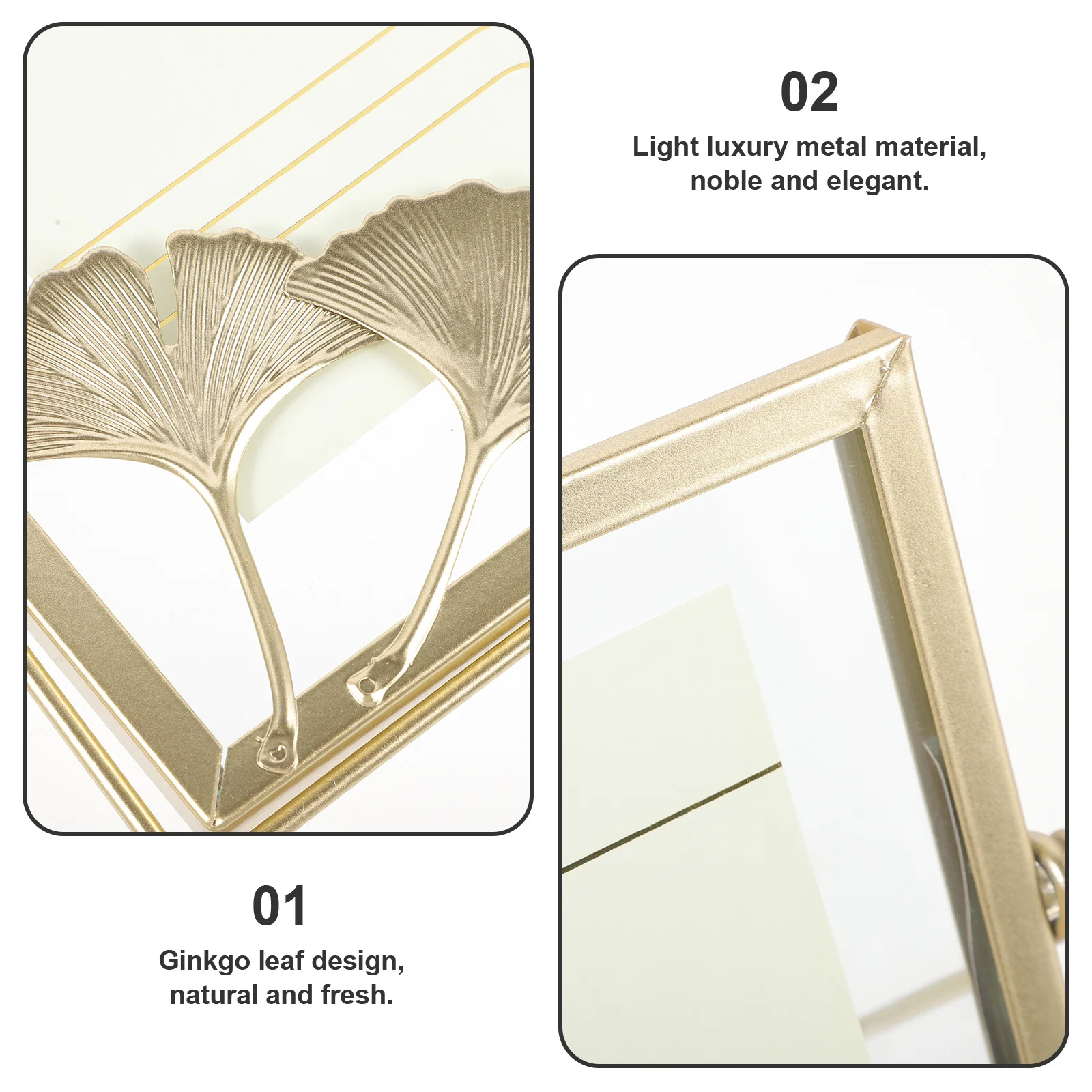 

Ginkgo Leaf Metal Photo Decorative Desktop Picture For Home Decoration Tabletop Photo Frame Ornament Commemorative