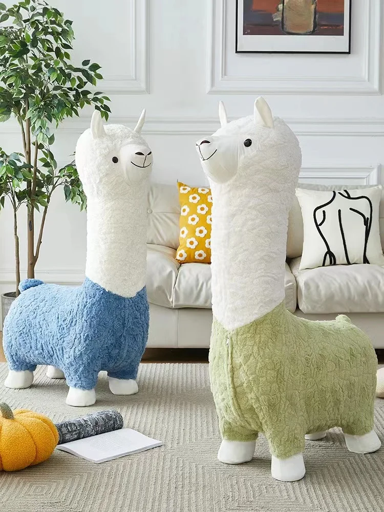 

Alpaca seat, animal sitting stool, cartoon stool, chair change stool, shoe stool