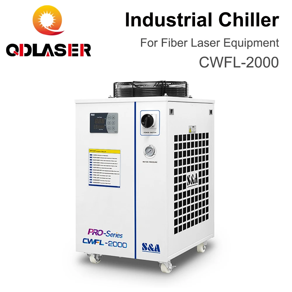 QDLASER CWFL-2000 S&A Industrial Chiller 220-240V Voltage 50/60Hz 15L/min Rated Flow for Industrial Machine Water Cooling System