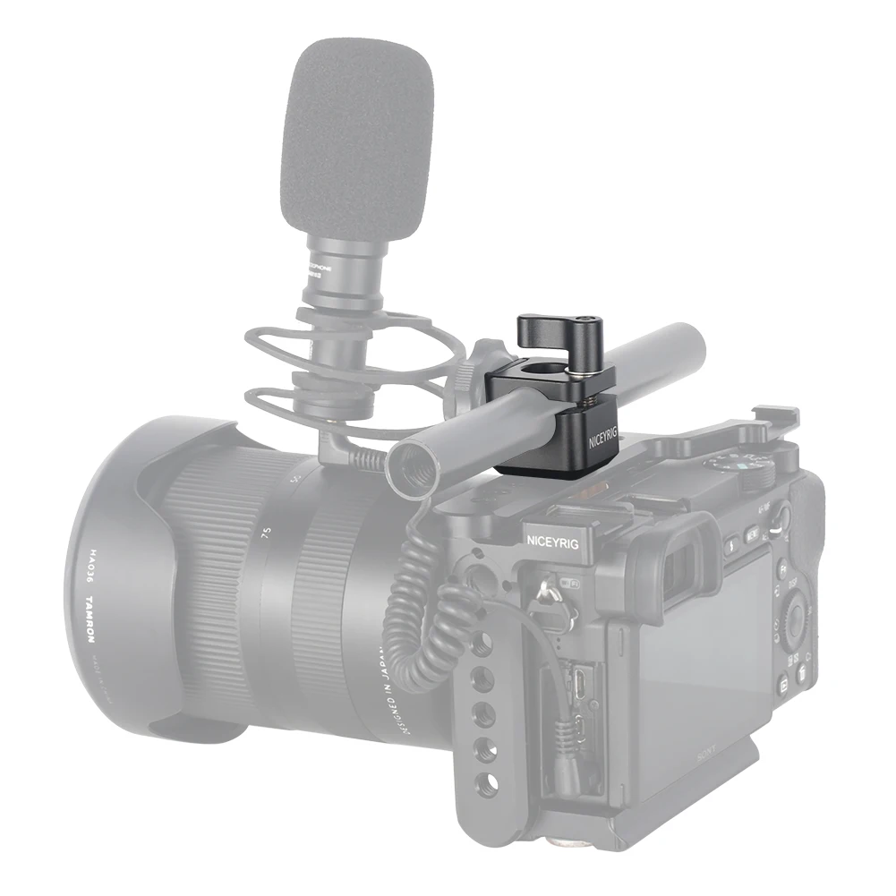 Uchwyt na pręt 15mm NICEYRIG z mocowaniem na zimną stopkę, kompatybilny z gwintem ARRI, do mocowania EVF, follow focusu i mikrofonu. — zdjęcie produktu 4