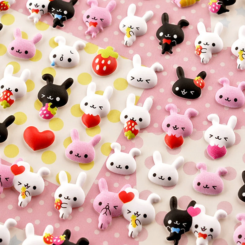 Kawaii adesivos decorativos para scrapbooking, pequeno animal, espuma 3d, artigos de papelaria, scrapbooking, diy, diário, álbum, etiqueta da vara, um aleatório, 1pc