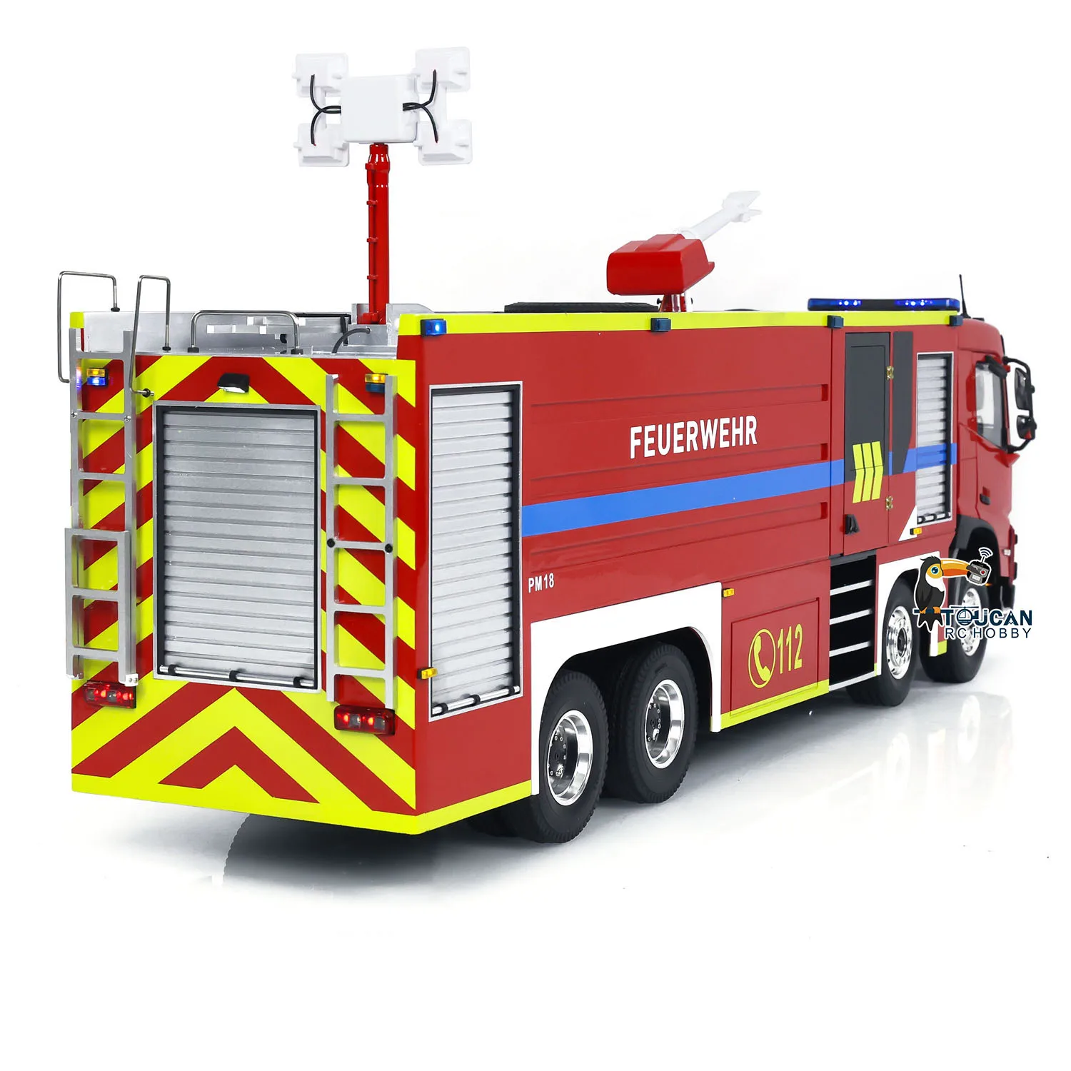 In Stock RTR 1/14 Remote Control Fire Truck Model 8x4 RC Fire Fighting Vehicles Model with Lights Sounds Battery Toy Gift