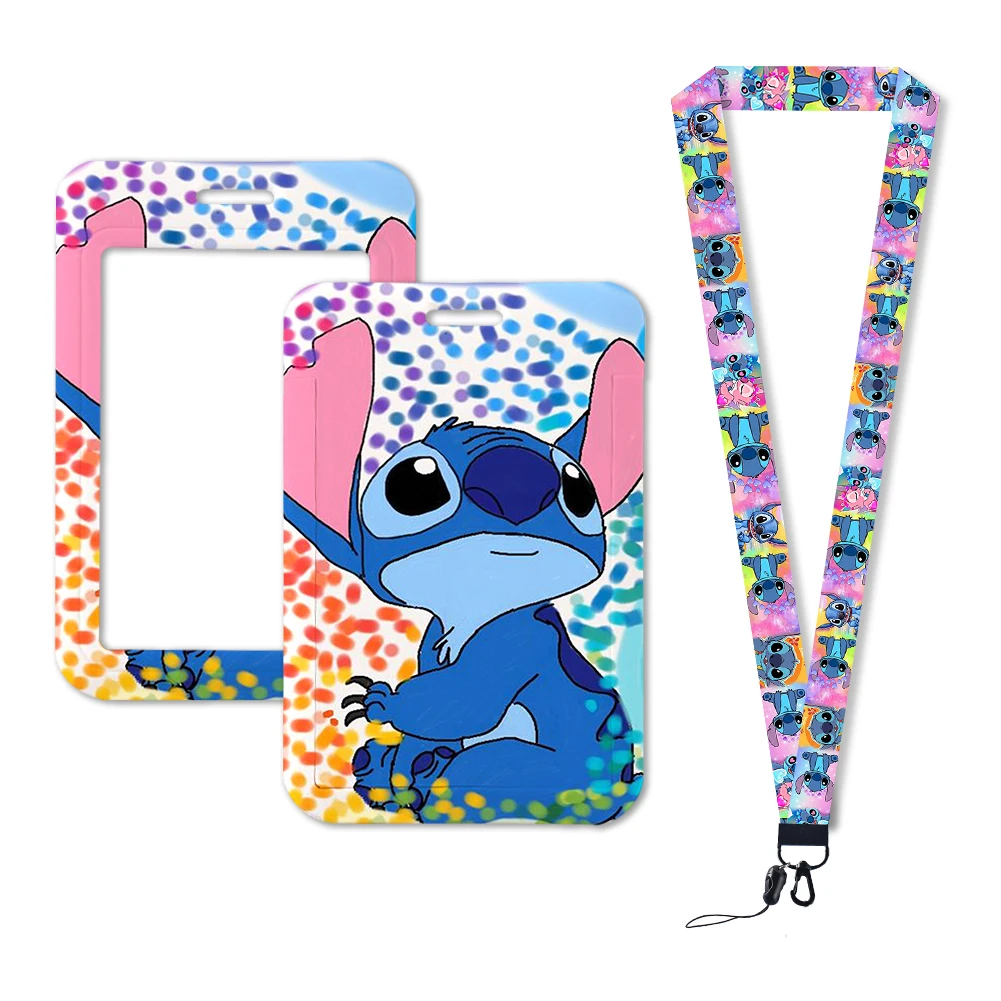 

Disney Stitch Lilo Badge Holder Id Credit Card Pass Hang Rope Lanyard For Students Kids Keys Accessories Gifts Lanyards Keychain