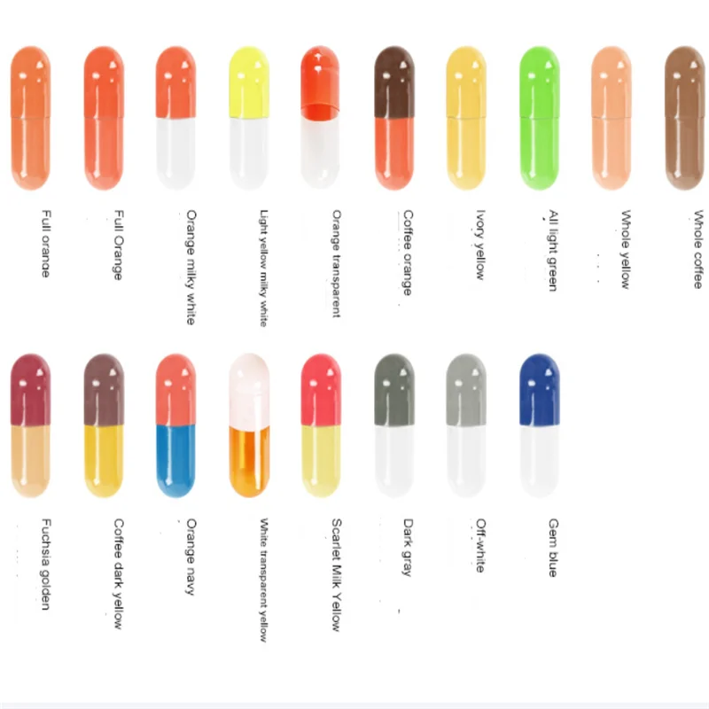 Free delivery 0# Empty Capsule!Many Colored Capsule Cases,Empty Gelatin Capsule Pills size 0,Empty Capsule Joined seperated