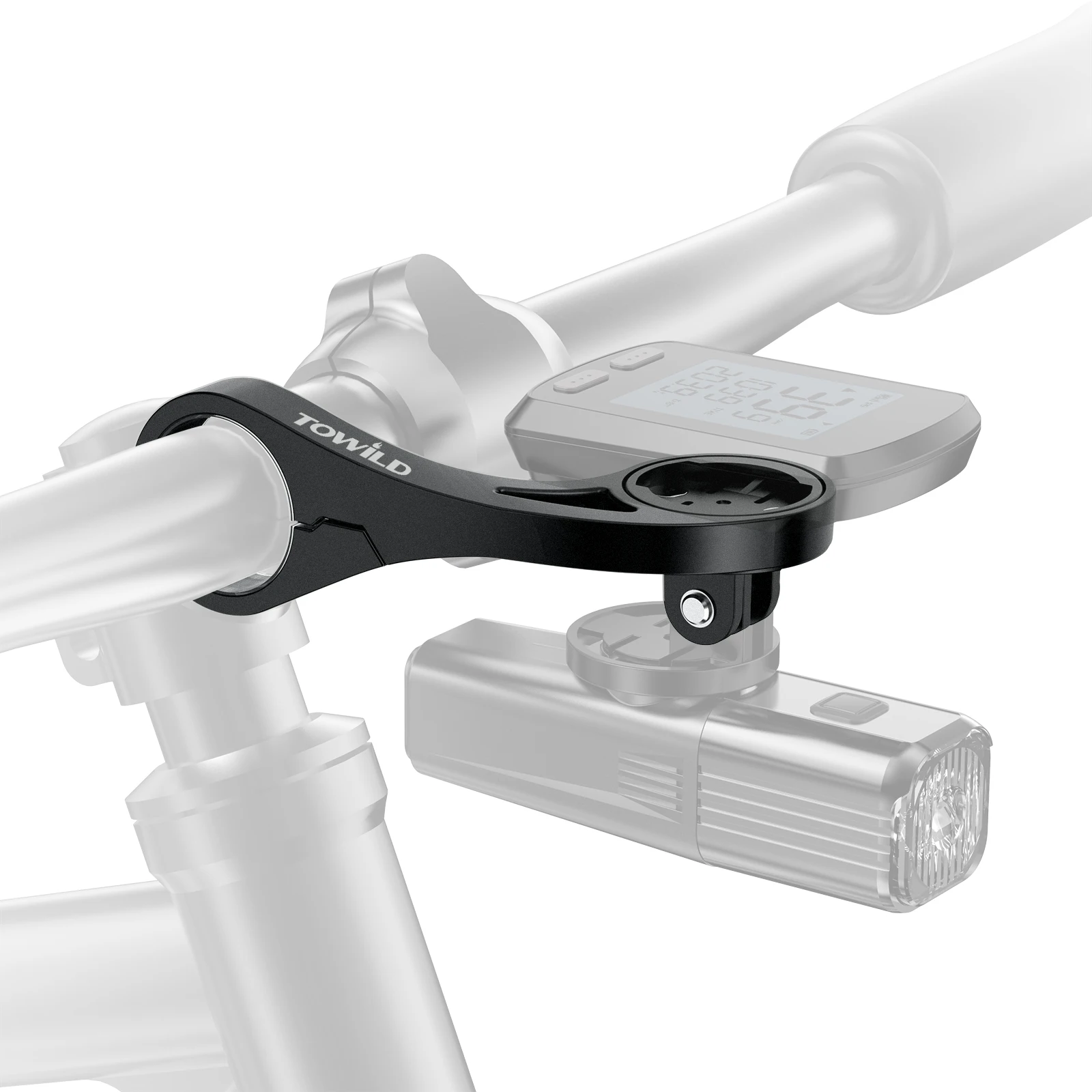 Towld as90 guiador da bicicleta suporte estendido barra de montagem do farol suporte do computador lanterna suporte da lâmpada rack suporte fibra