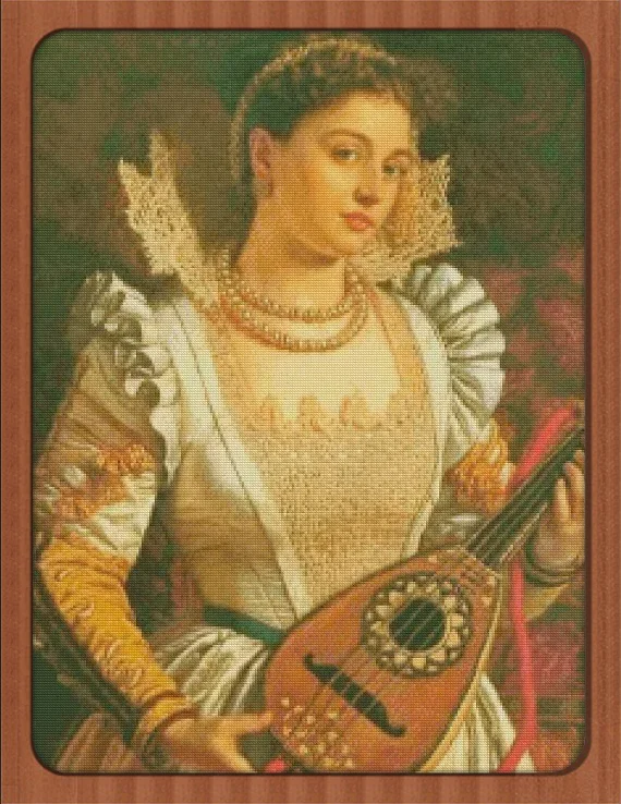 

Oil painting lady girl 18CT 16CT 14CT Unprinted Top Quality Cross Stitch Kits Embroidery Art DIY Handmade Needlework Home Decor