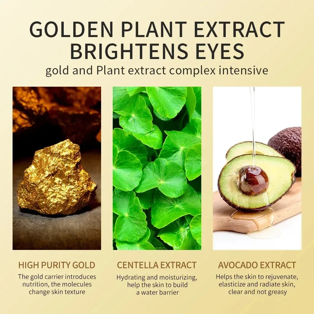 24K Golden Eye Gel Patch Avocado Collagen Eye Mask Anti Dark Circles Eye Bag Remover Moisturizing Eye Patches Hydrogel Eye Mask - view 6