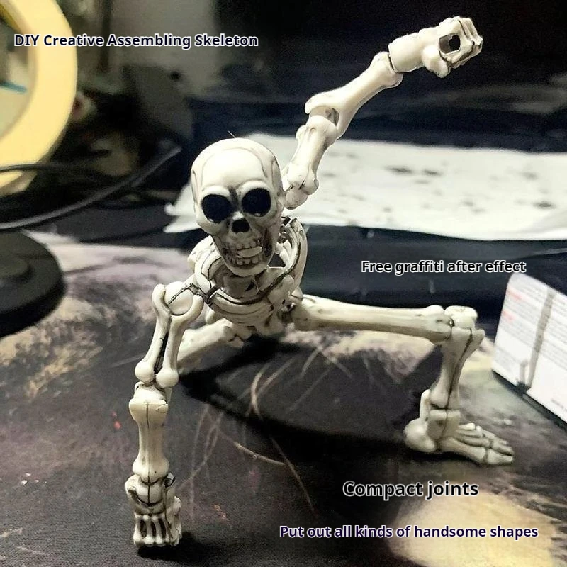 New Skeleton Soldier Lucky 13 Multi Joint Mobile Bone Figure Assembly Model Handmade Pendant Trick Toy