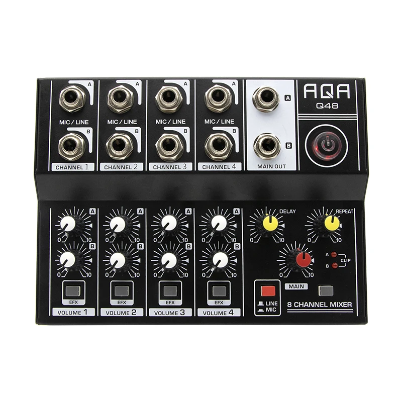 8-Way Microphone Jack Extender 6.5 Microphone Musical Instrument Mixer Band Sound Card for Live Show Hub Mixer