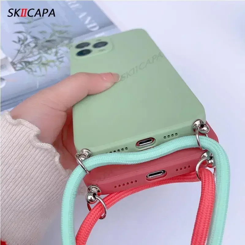 For ZTE Nubia Z80 Ultra 5G Soft Lanyard Crossbody Necklace Strap Cord Chain TPU Case for Nubia Z70 Ultra Z60S Pro Silicone Cover