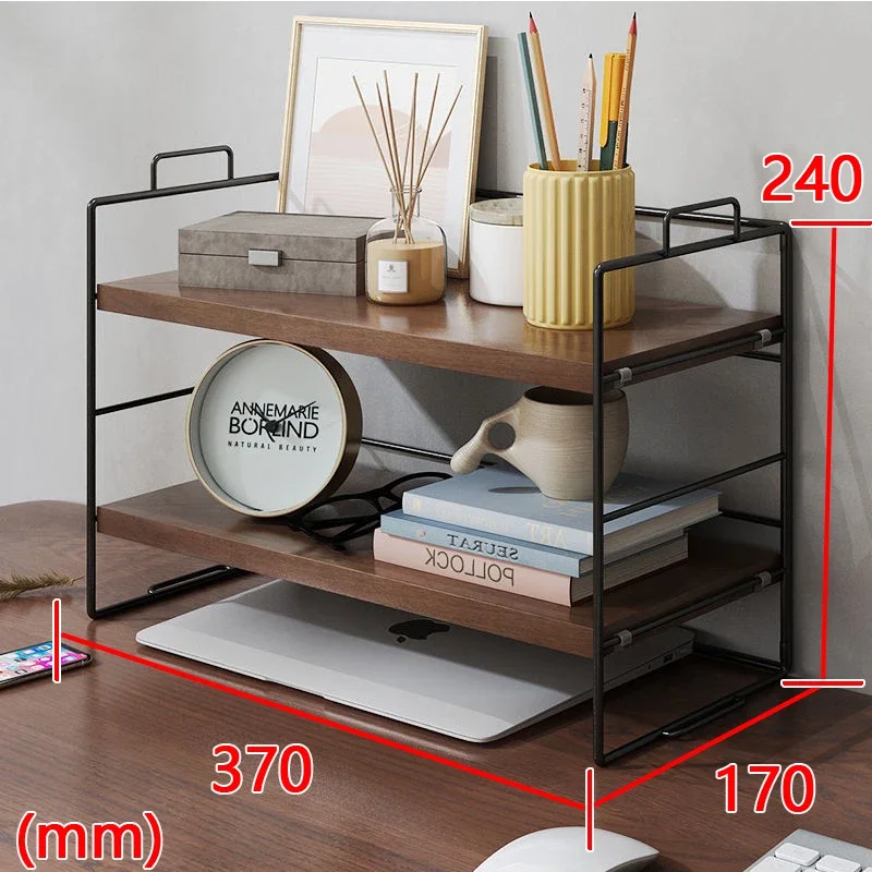 Bookshelf Office Simple Desk Cabinet Desktop Arrangement and Storage Iron Art Shelf Student Creative Small Bookshelf New