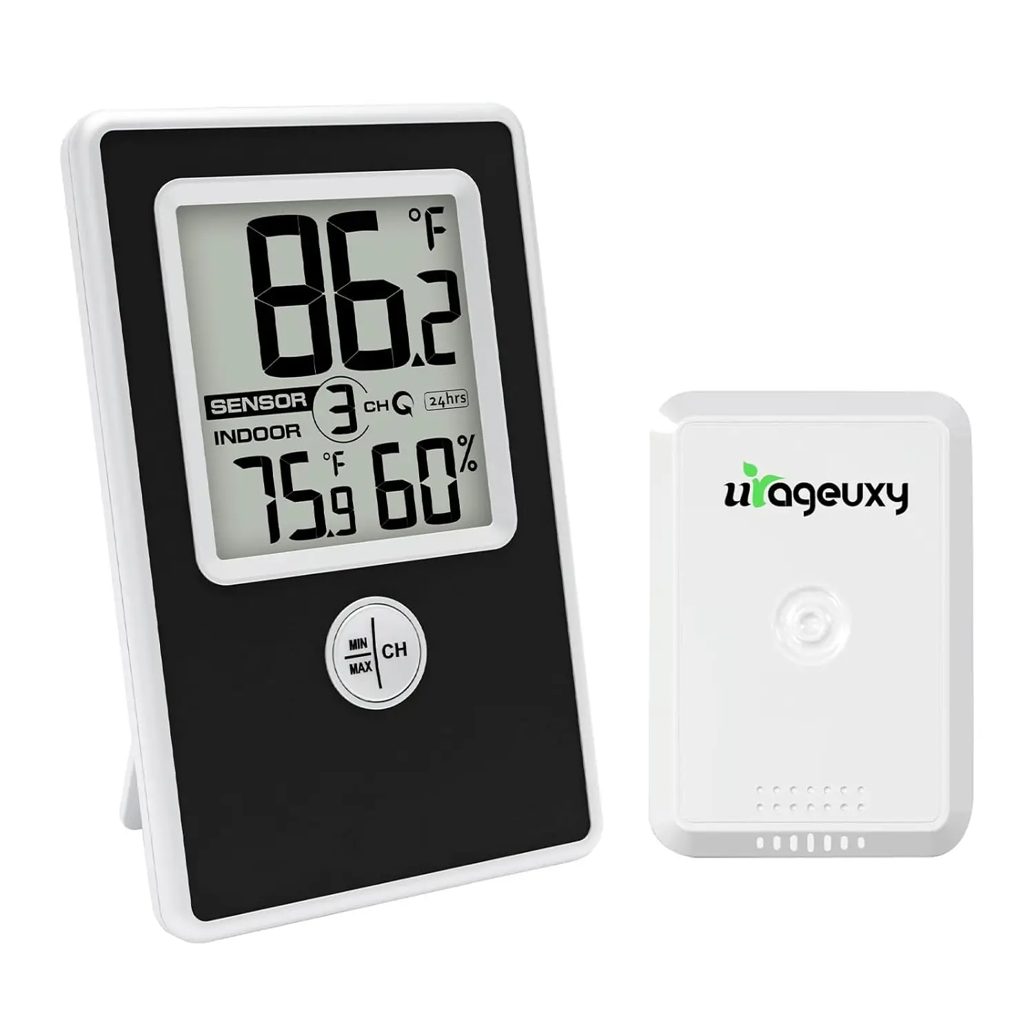 Digital Thermometer Hygrometer Wireless Temperature Humidity Monitor with Remote Sensor Min/Max Record for Room Office Baby Room