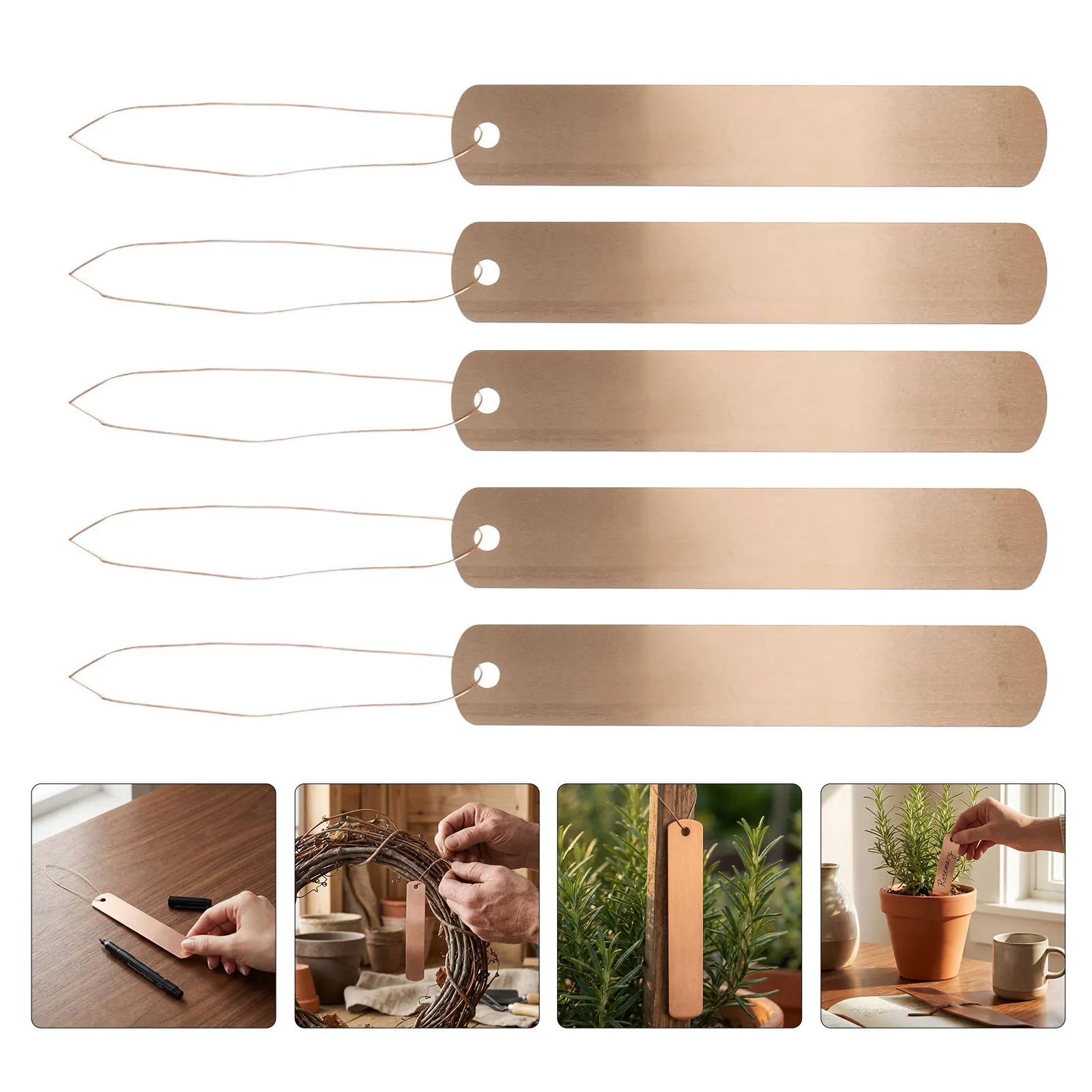 40 pcs Copper Plant Labels for Garden Outdoor Use – Metal Plant Markers with Rust-Resistant Finish