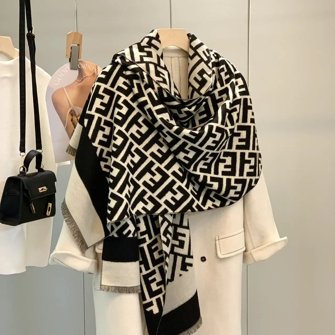 

Новая модная брендовая шаль высокого качества для кондиционирования воздуха с женским кашемировым теплым шарфом