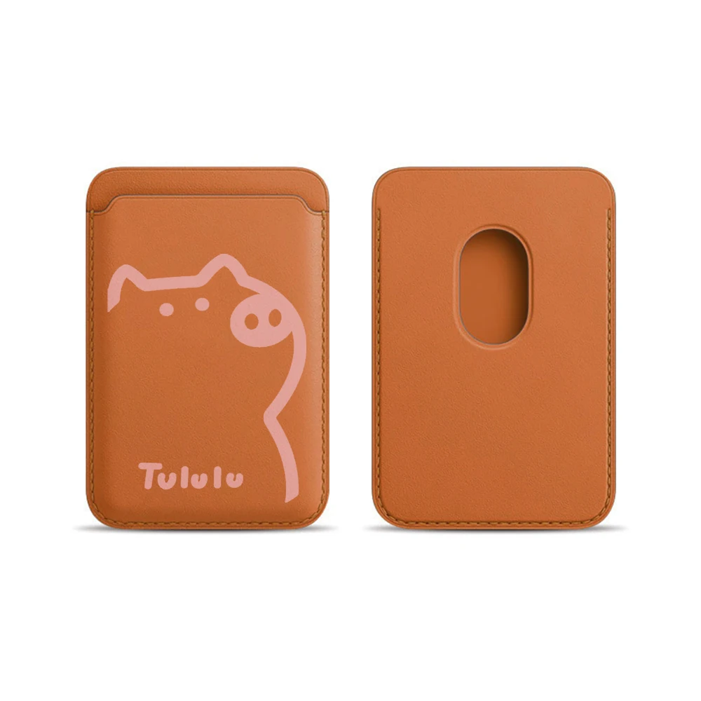 Pig Tululu Leder-Kartenetui Handyhülle Kartenhalter für Magnetische Hülle Geeignet für alle iPhones für Magsafe Karten-Handy-Rückentasche – Detail 11