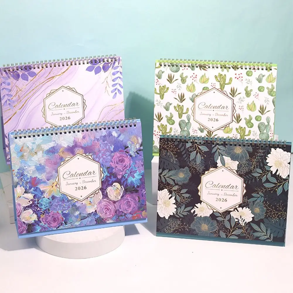 

Creative 2026 Desktop Calendar Portable Daily Schedule Standing Flip Calendar To Do List Thick Paper Time Manegement Organizers