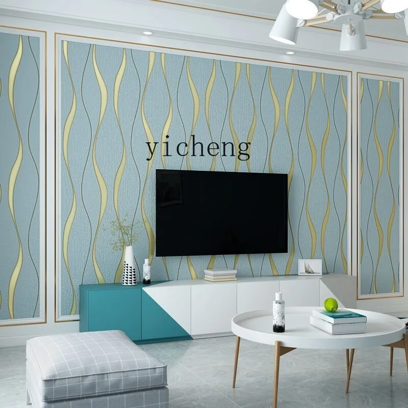 

ZK3D Stereo TV Background Wall Wallpaper Decoration Modern Simple Living Room Wallpaper Light Luxury Elegant Stripes