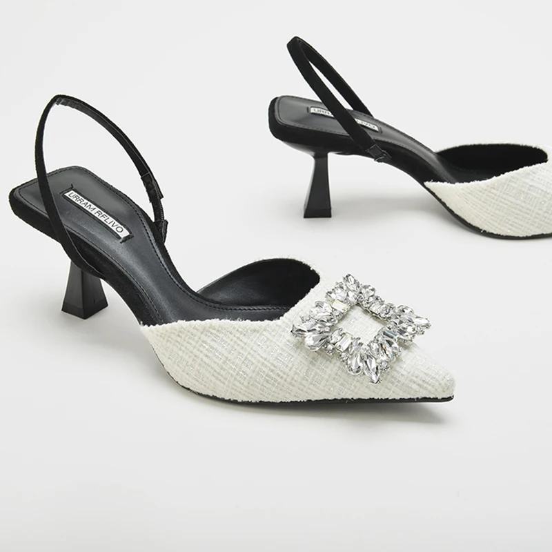2023Women Pumps Luxury Crystal Slingback High Heels Ladies Summer Sandals Heeled for Party Wedding Shoes
