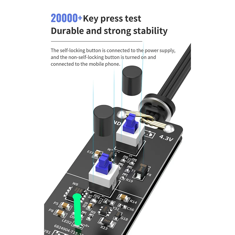 Meccanico Power Pro Max FPC tipo C Input Boot Line per telefono 6-13 Pro Max Anti-Burn DC Power Control cavo di prova a un pulsante