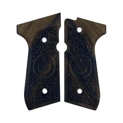 

KSD Brand Beretta 92FS, 92 A1, 92G, 92D, 96, M9 Compatible Walnut Grips Floral