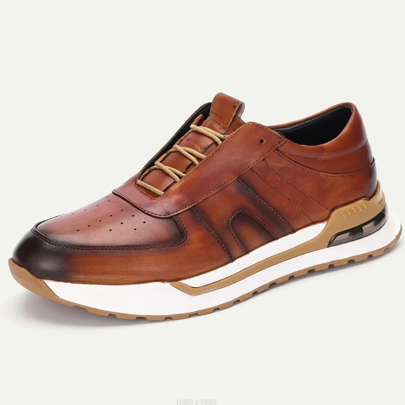 

Spring and autumn 4-color genuine leather men's luxury sports shoes, lace-up men's casual Oxford shoes x3