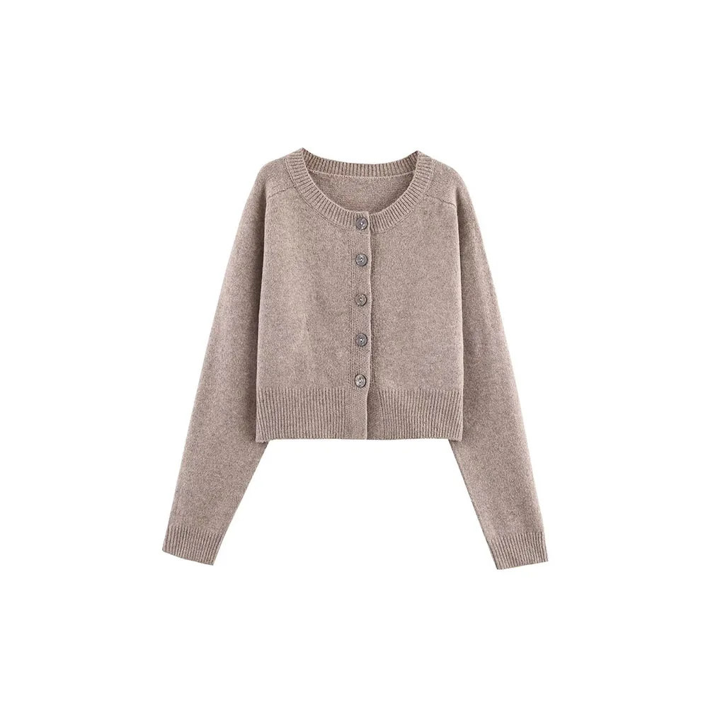 

Осенний новый дизайн женской одежды, модная вязаная куртка на пуговицах