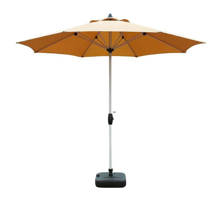 & Outdoor Courtyard Sunshade Umbrella Large Hand-Cranked Iron Center-Pole Roman Column Design Windproof & Rainproof