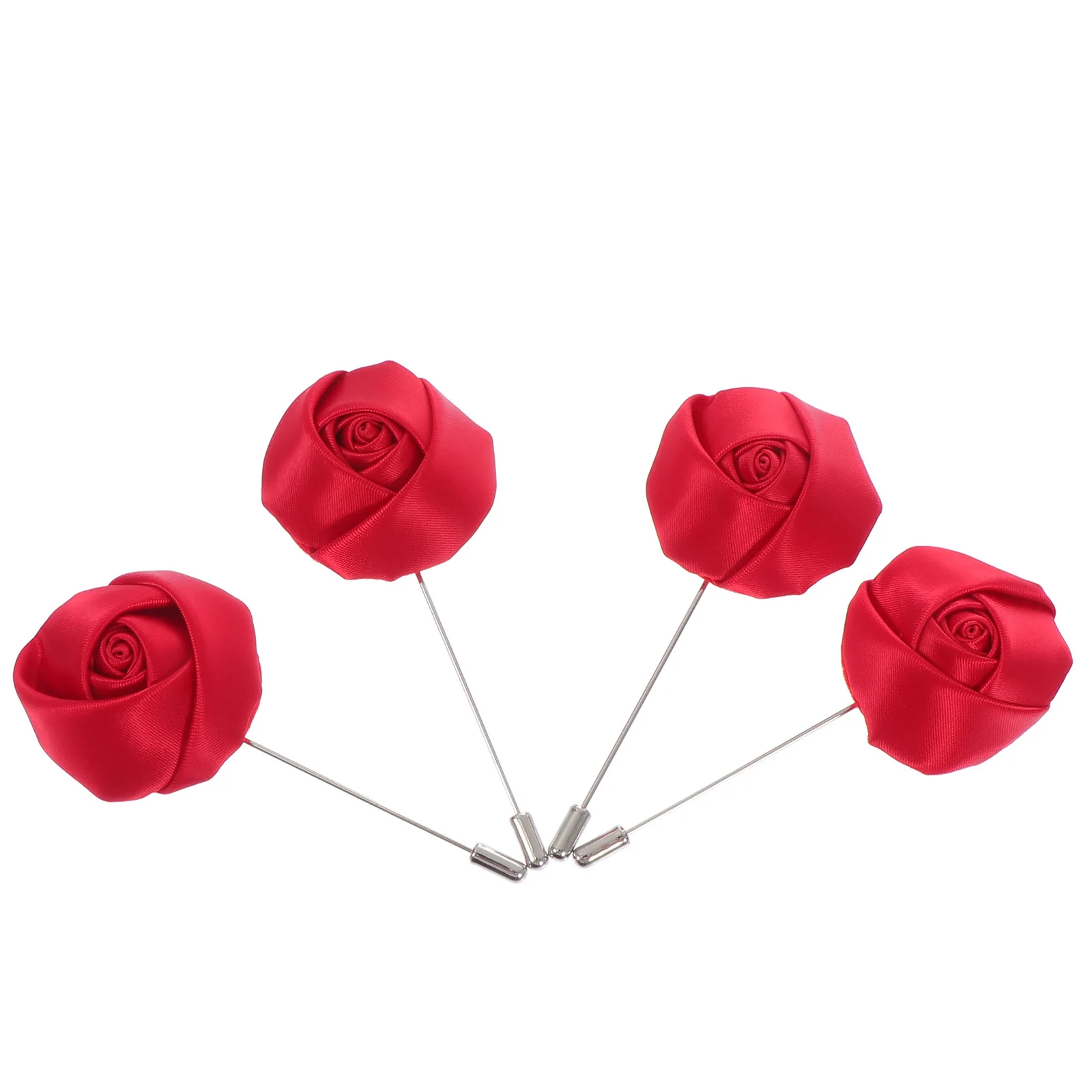 4 قطع اليدوية روز الصدار القماش الفن رومانسية بروش عيد الميلاد حزب الرجال دعوى الديكور الرجال دبابيس روز الصدار