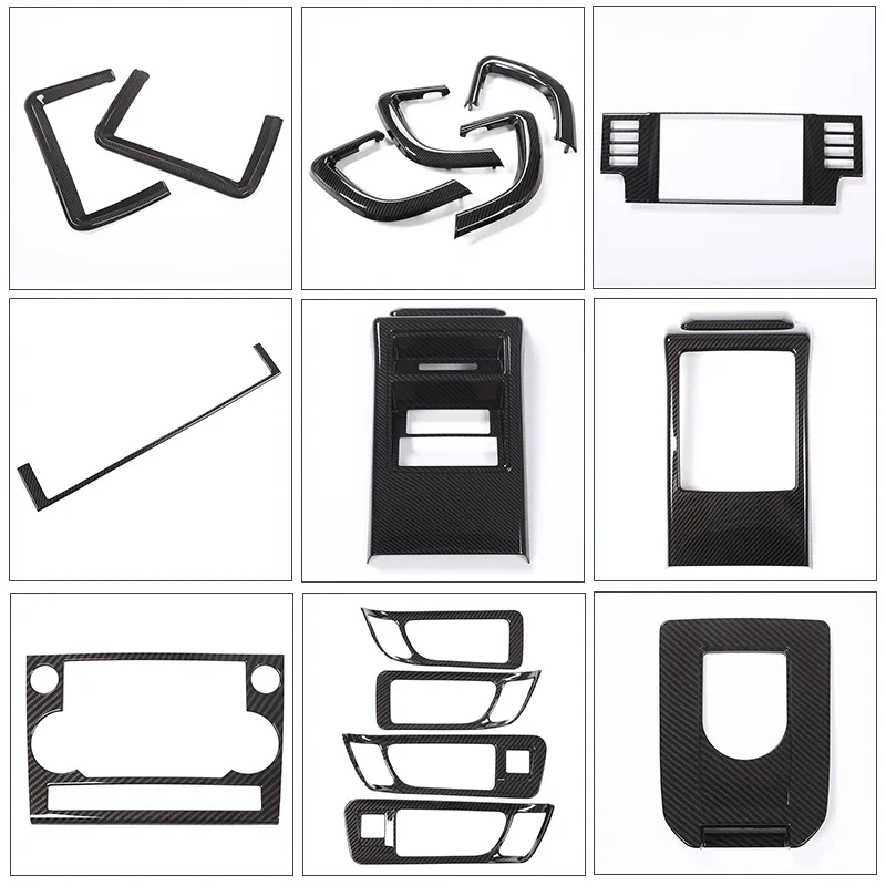 For Land Rover Discovery Sport 2015-2019 ABS Carbon Fiber Interior Steering Wheel Gear Shift Panel Decoration Cover Accessories