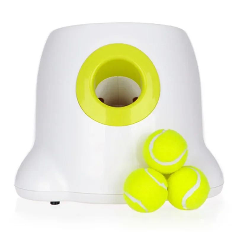 Dog Tennis Launcher Toys Pet Balls Automatic Throwing Machine Ball Throw Device Section Emission with 3 Balls