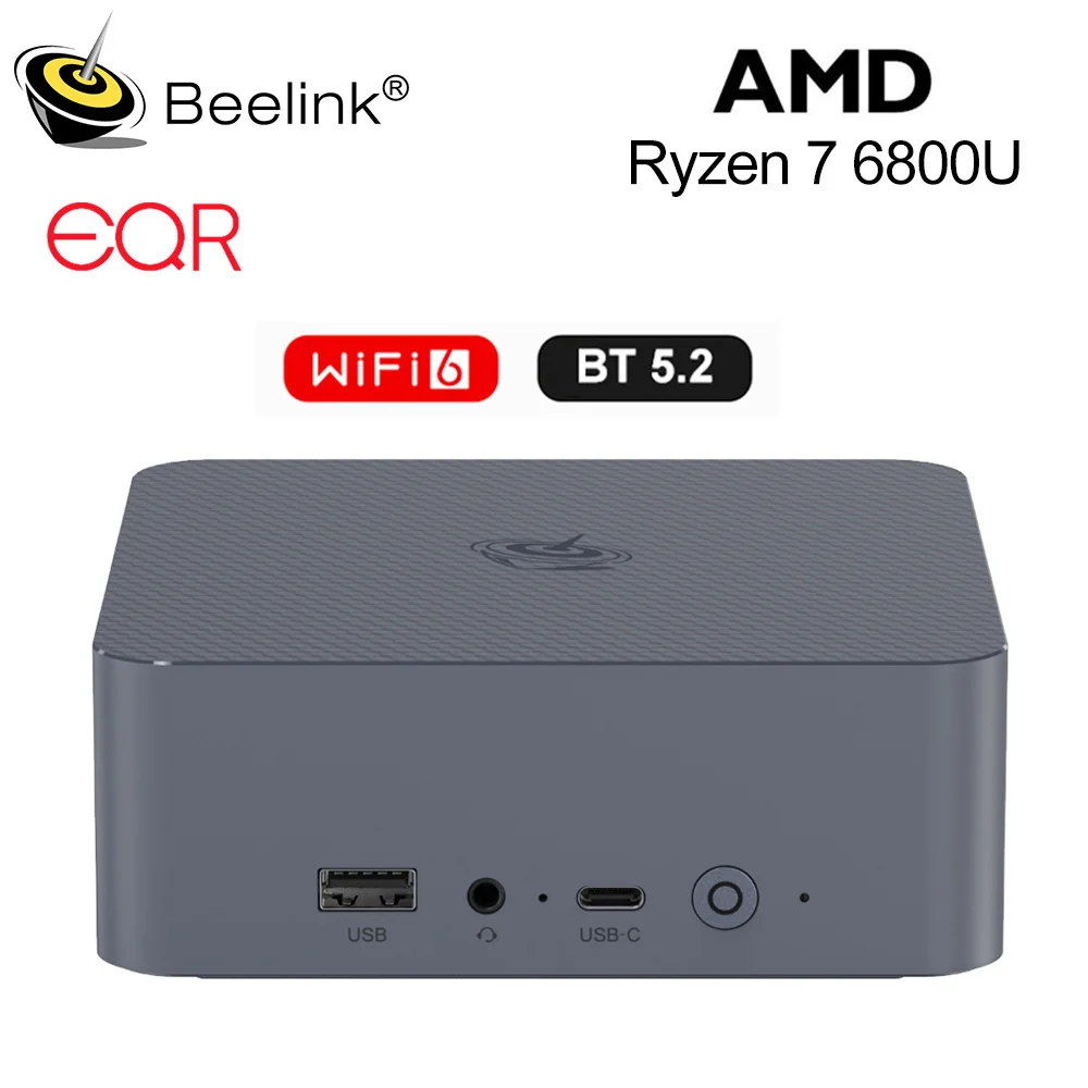 Beelink EQR6 AMD Ryzen 7 6800U Windows 11 Mini PC 24G500G Desktop