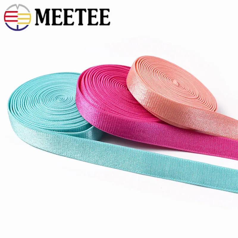 Meetee 10/20/45 metri 12mm fasce elastiche per biancheria intima reggiseno tracolla cintura Yoga fascia per capelli accessori per abbigliamento