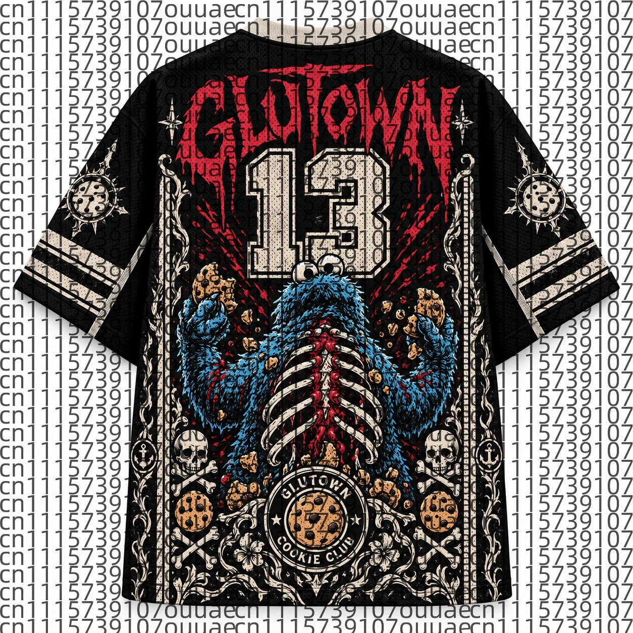 2026 Popular 80s Themed Sports Fashion Short Sleeved V-neck Mesh Streetwear Retro Band Movie Game Fan Gift T-shirt