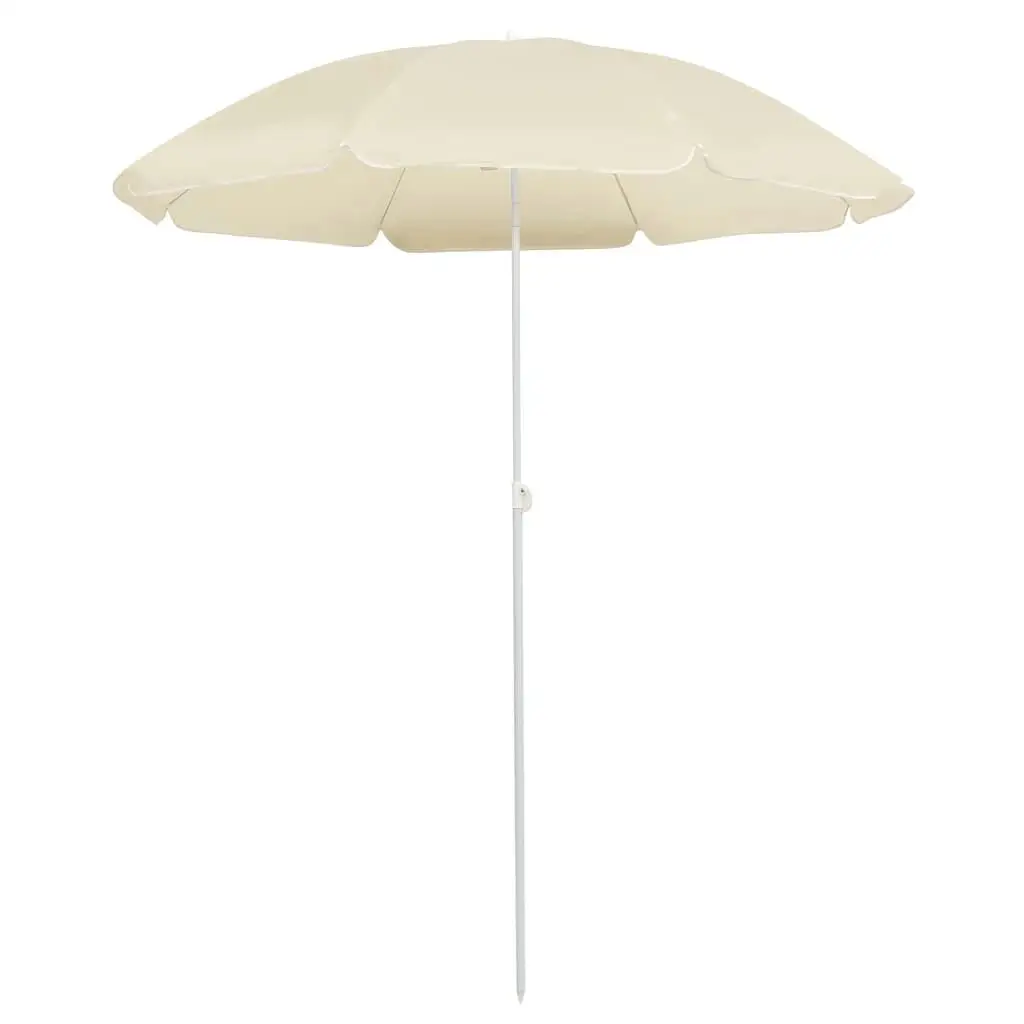 180cm Steel Pole Garden Parasol - Durable Sun Shade Umbrella with Sand Base for Outdoor Use