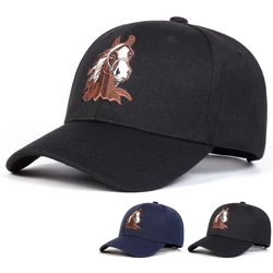 Unisex Horse Embroidery Baseball Caps Spring Autumn Outdoor Adjustable Casual Hats Sunscreen Hat